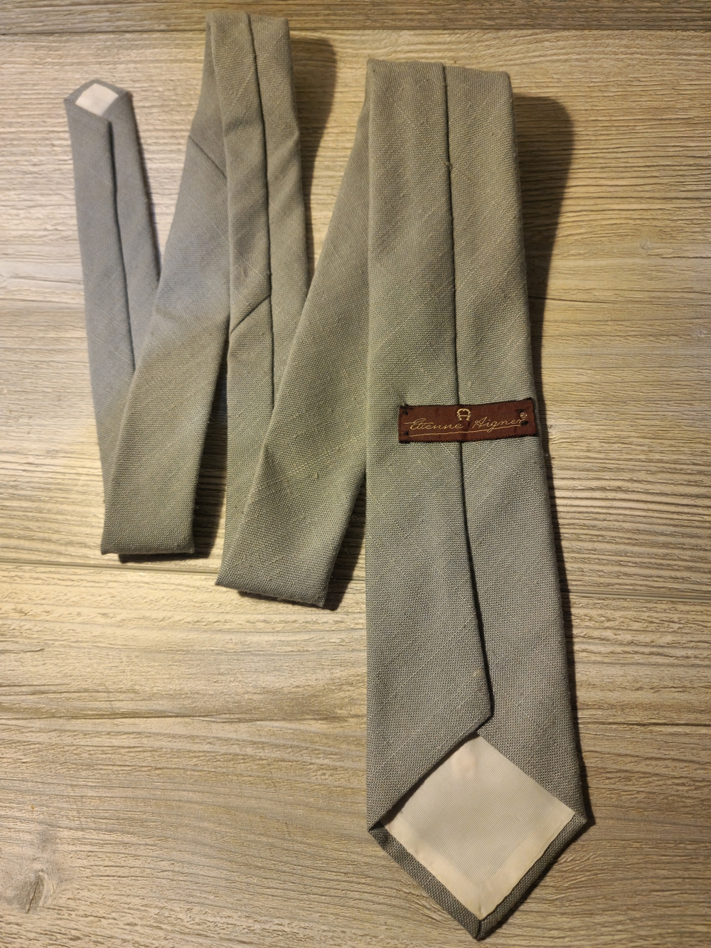 Etienne Aigner Light Sage Green Silk Tie